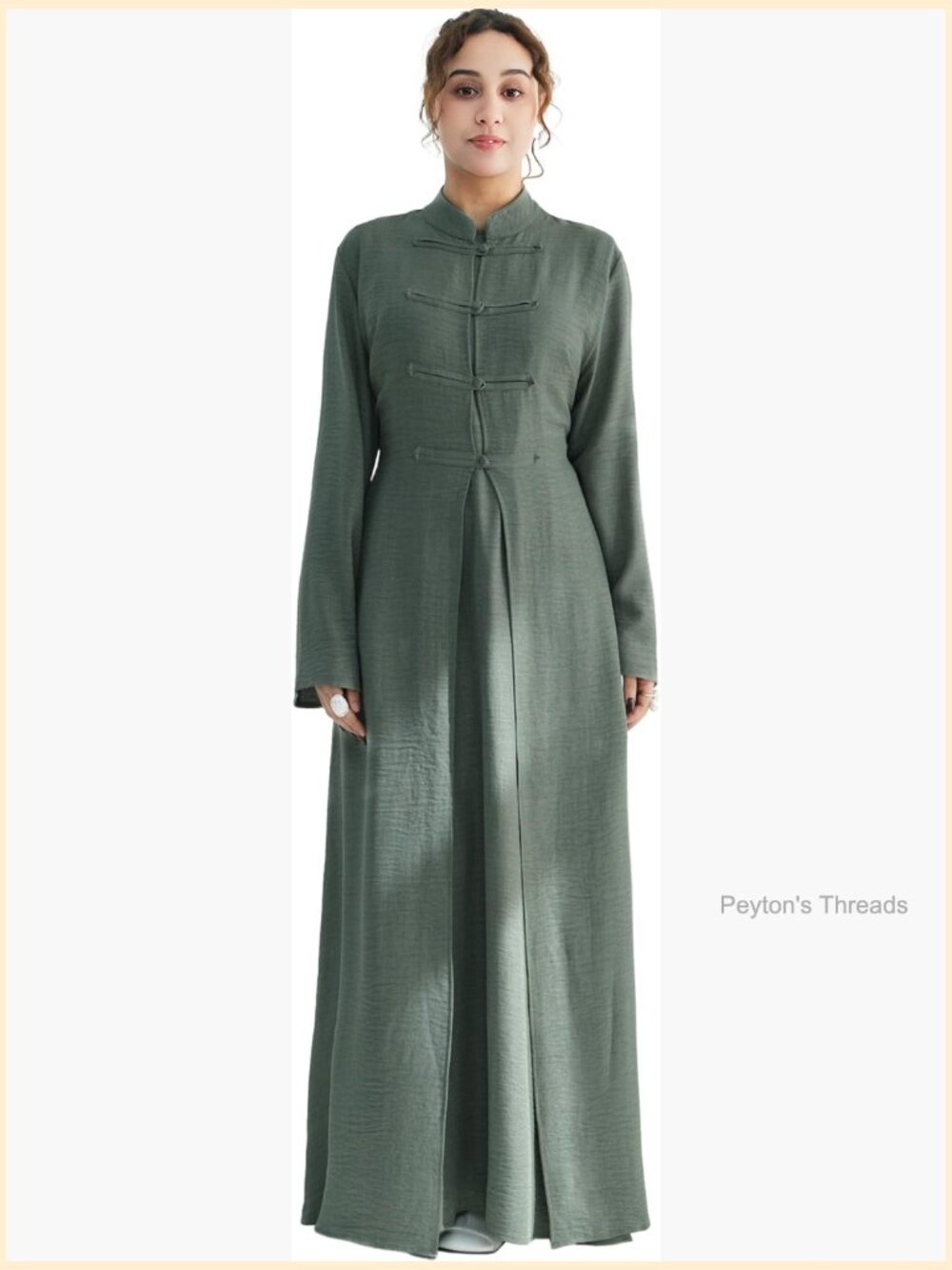2pcs Abaya Set Stand Collar Maxi Dress Muslim Jilbab Kaftan Eid Dubai Outfit